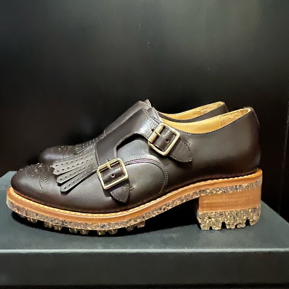 NIB The Office of Angela Scott Ms. Francoise Monkstrap in Chocolate Brown - Picture 3 of 14